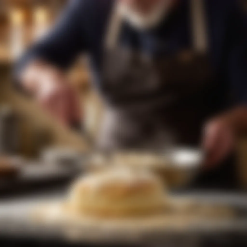 Mixing the dough for scones