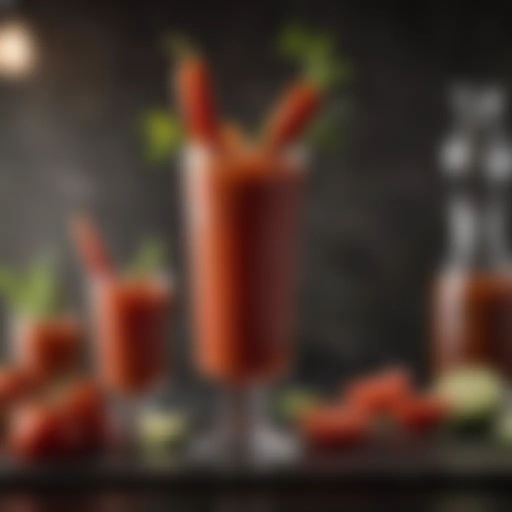 Artfully crafted Bloody Mary cocktail in a glass