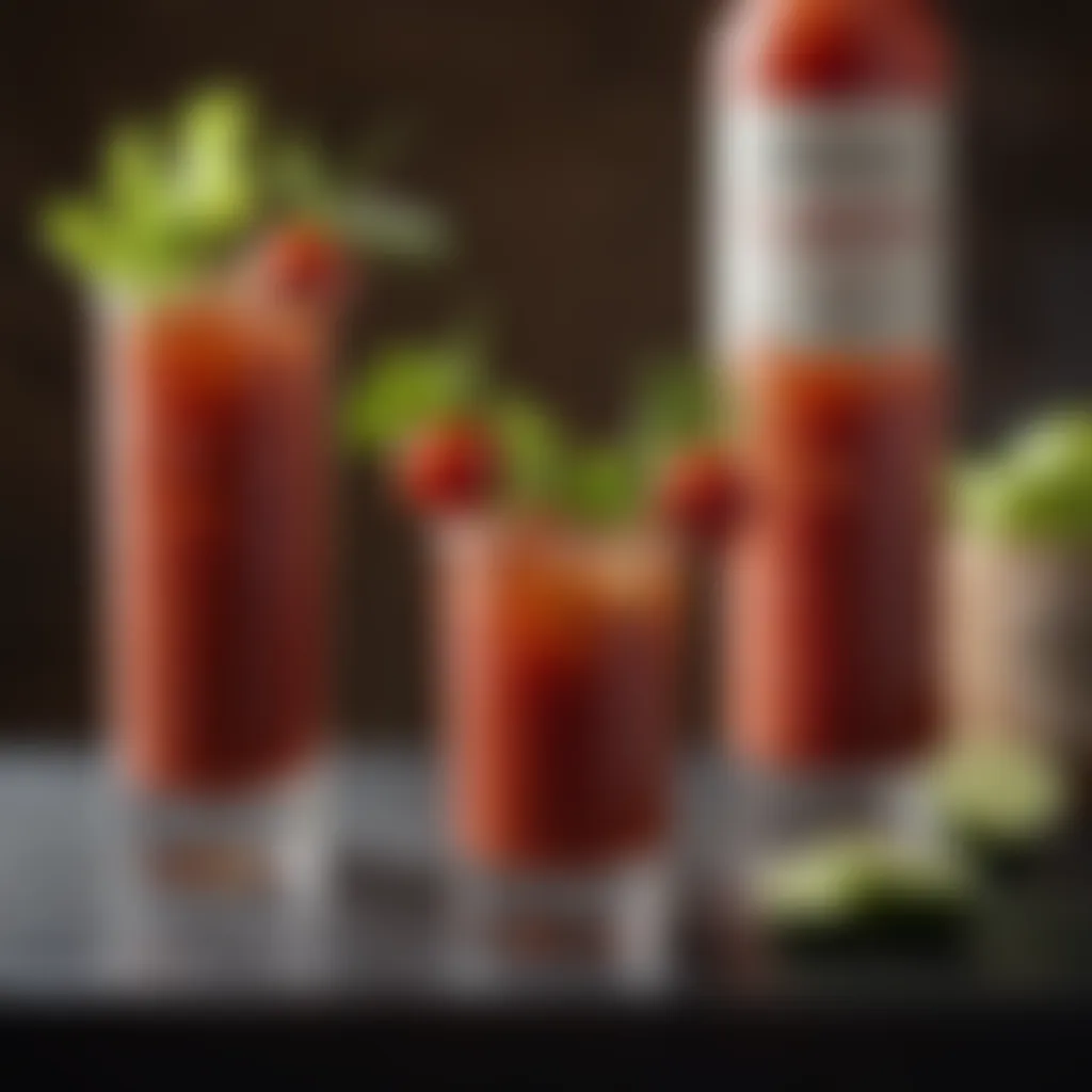 Variations of the Bloody Mary showcased on a bar