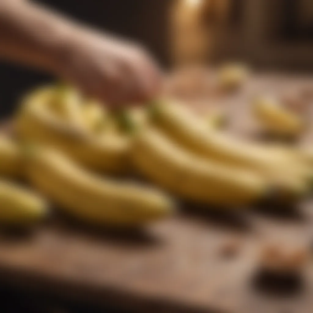 A variety of ripe bananas ready for baking