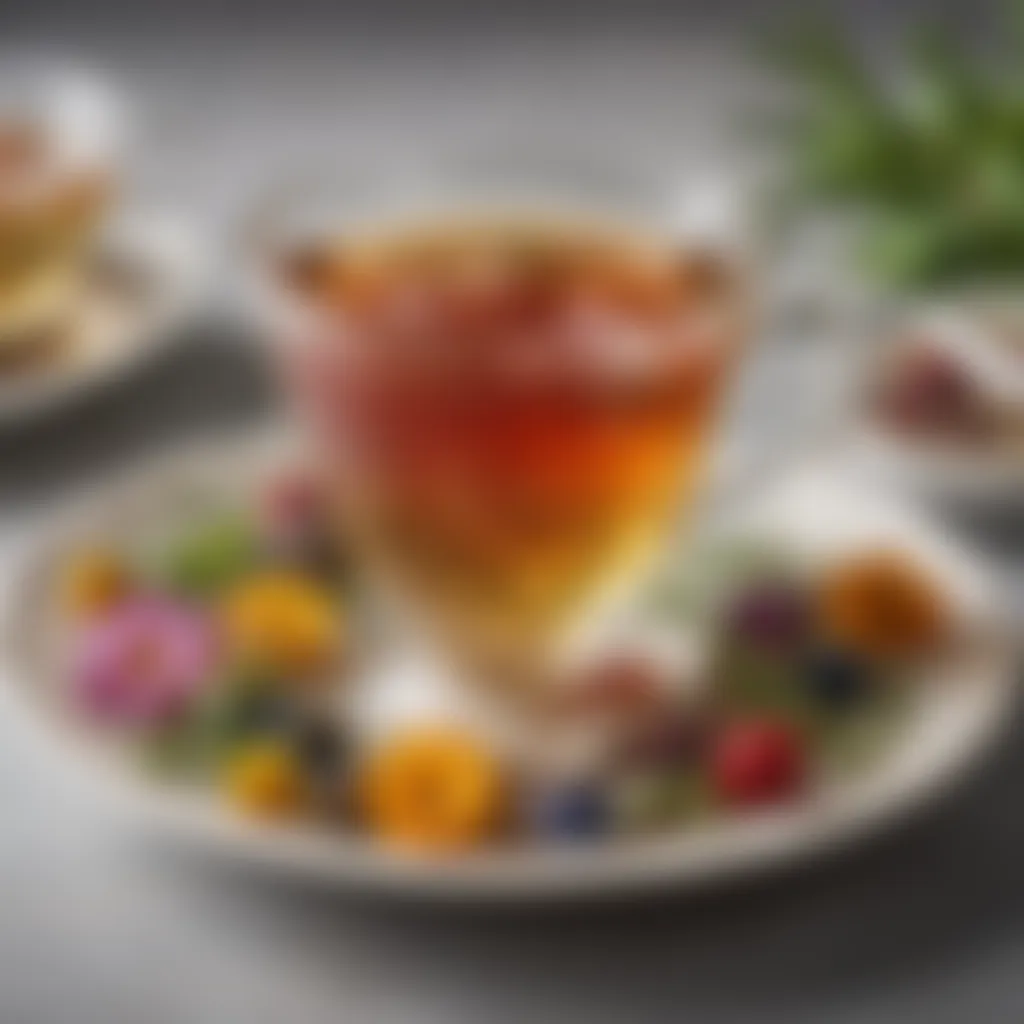 An assortment of herbal tea blends arranged aesthetically in elegant teacups, highlighting various flavors and aromas.