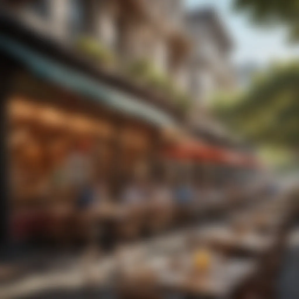 A vibrant outdoor dining scene at a popular San Francisco lunch spot