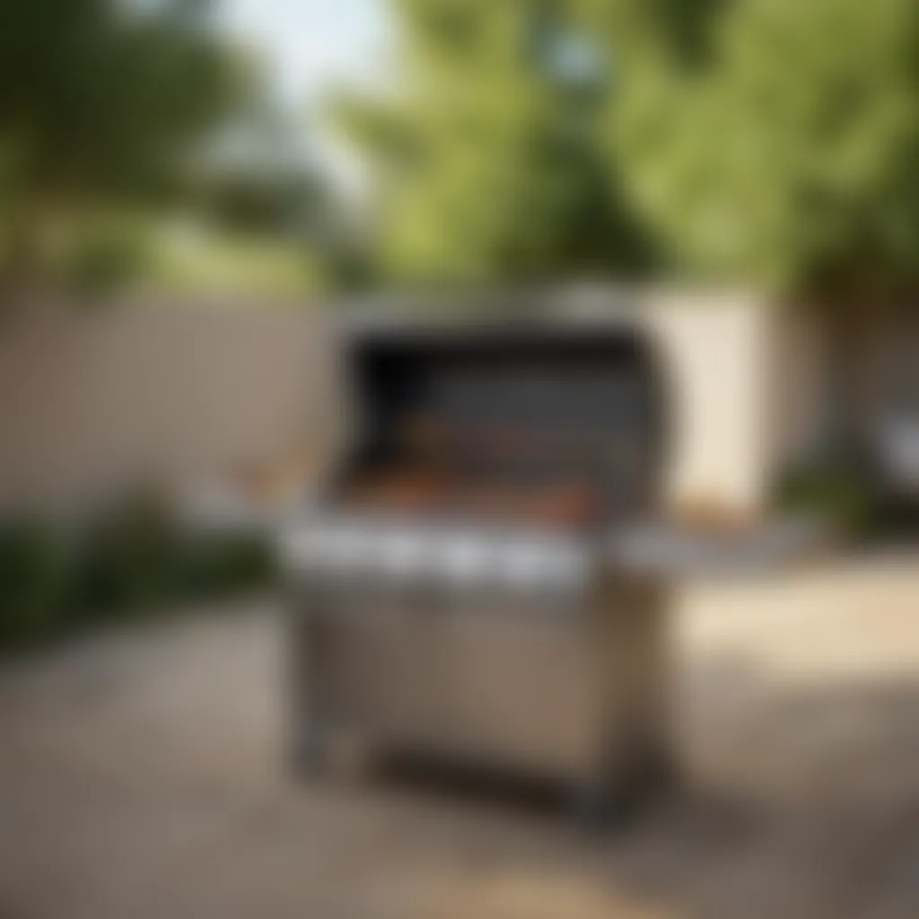 A sleek stainless steel gas barbecue grill showcasing its modern design.