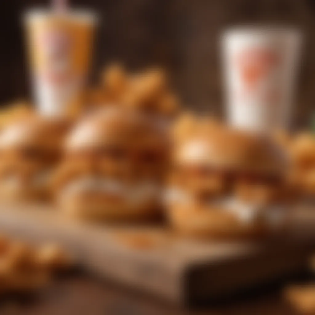 A vibrant display of Popeyes Chicken Sandwiches showcasing the brand's appeal.