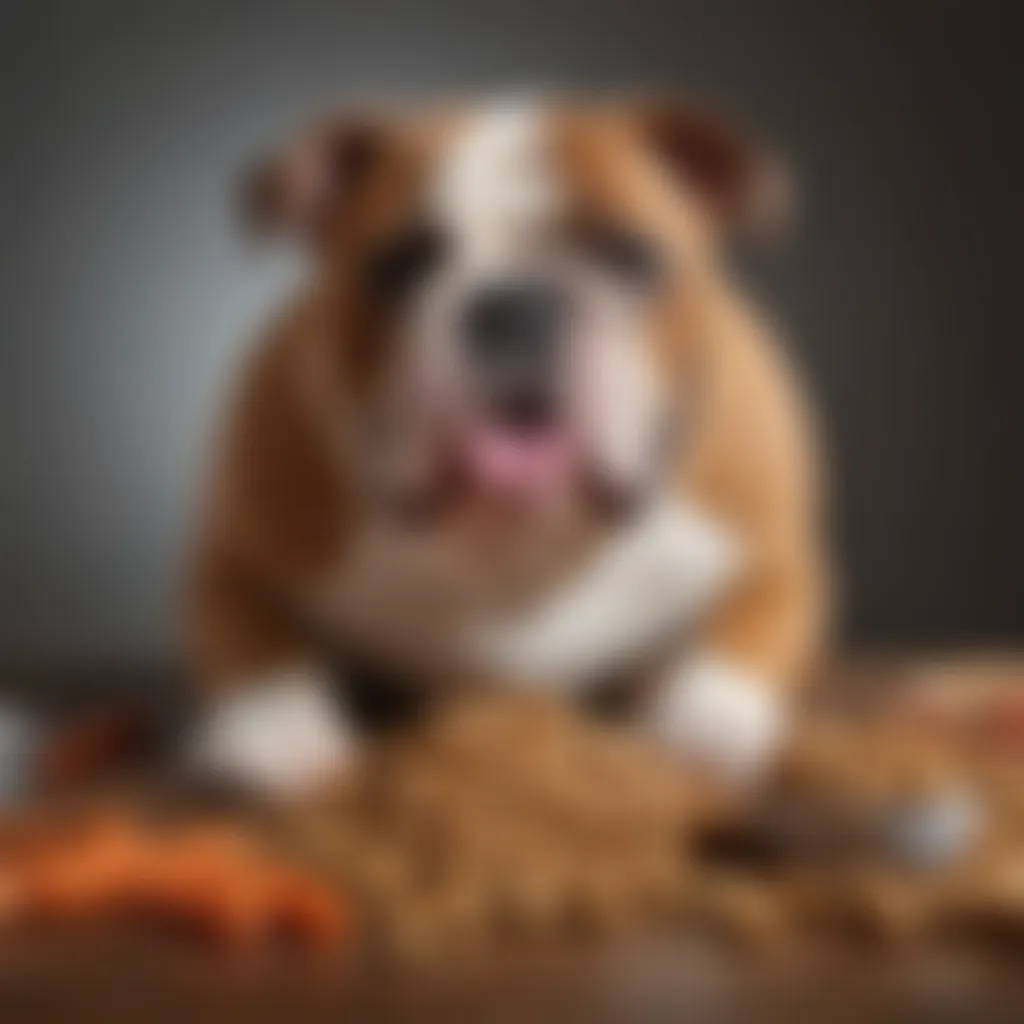 A variety of dog food options suitable for bulldogs