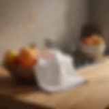 Elegant cotton dish drying towel displayed on a wooden countertop