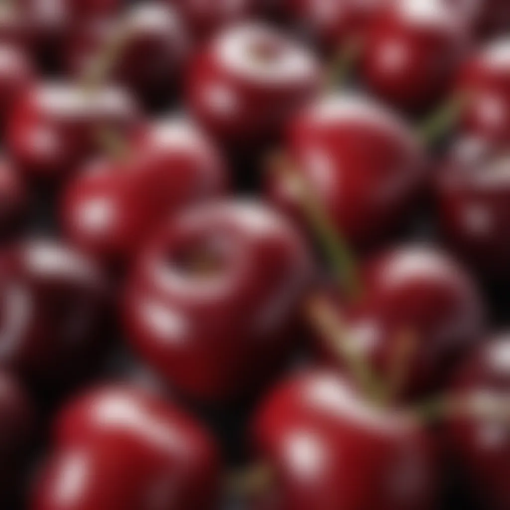 Close-up of cherries showcasing their rich red color and texture, symbolizing nutrient density.