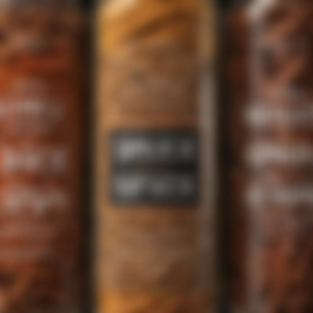 Close-up view of a spice label with clear typography