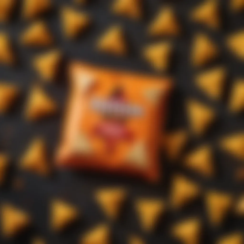 A historical timeline depicting the evolution of Cheddar Doritos packaging