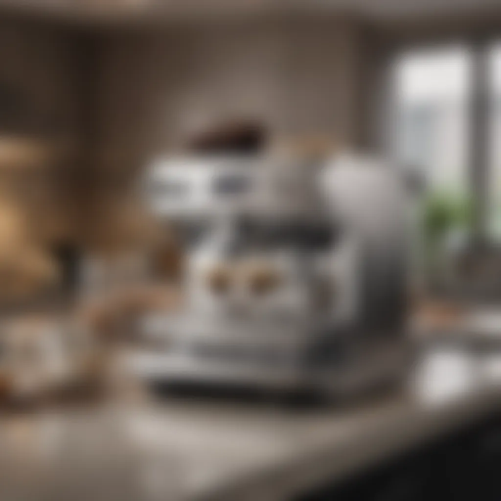 A premium coffee machine set in a luxurious kitchen environment