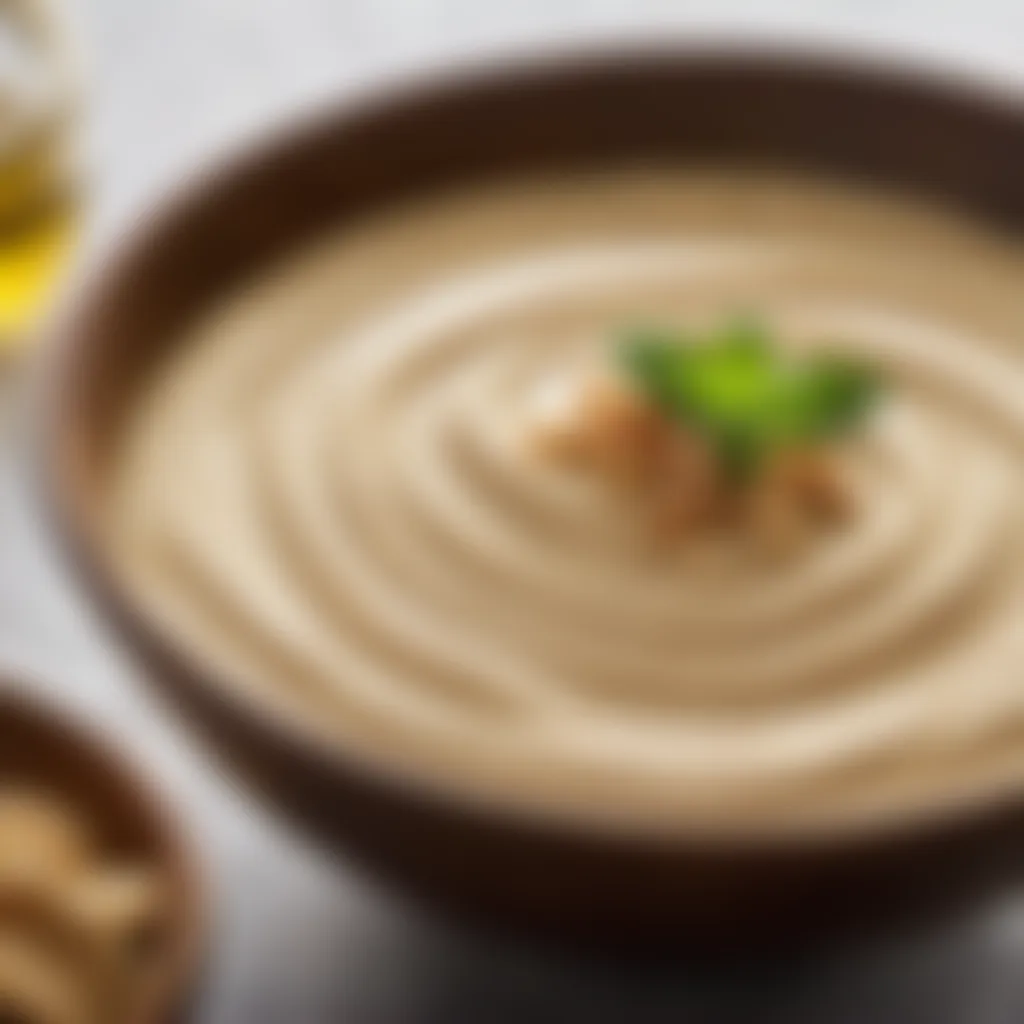 Tahini paste, a key ingredient in hummus