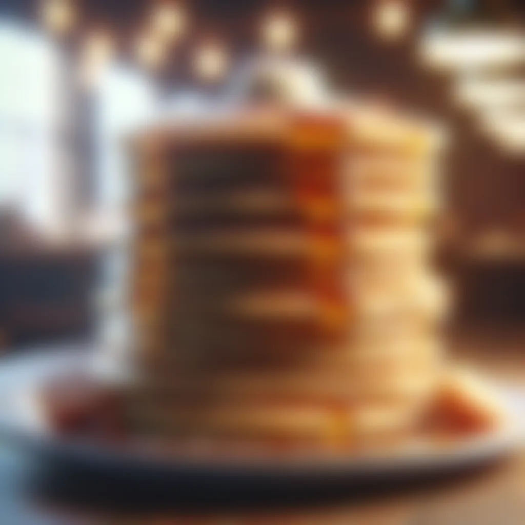 Stack of American pancakes on a plate