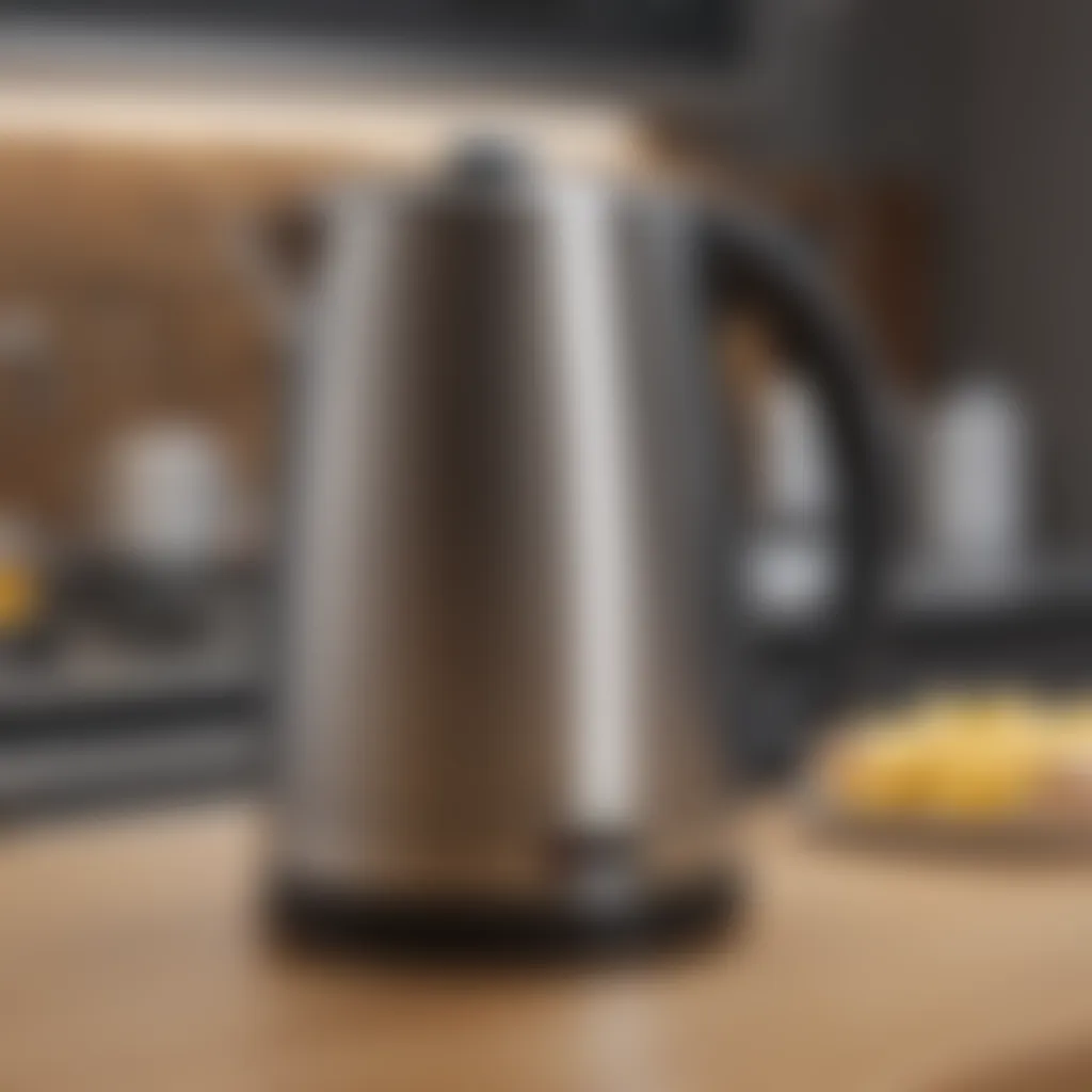 Sleek design of a modern battery-powered kettle