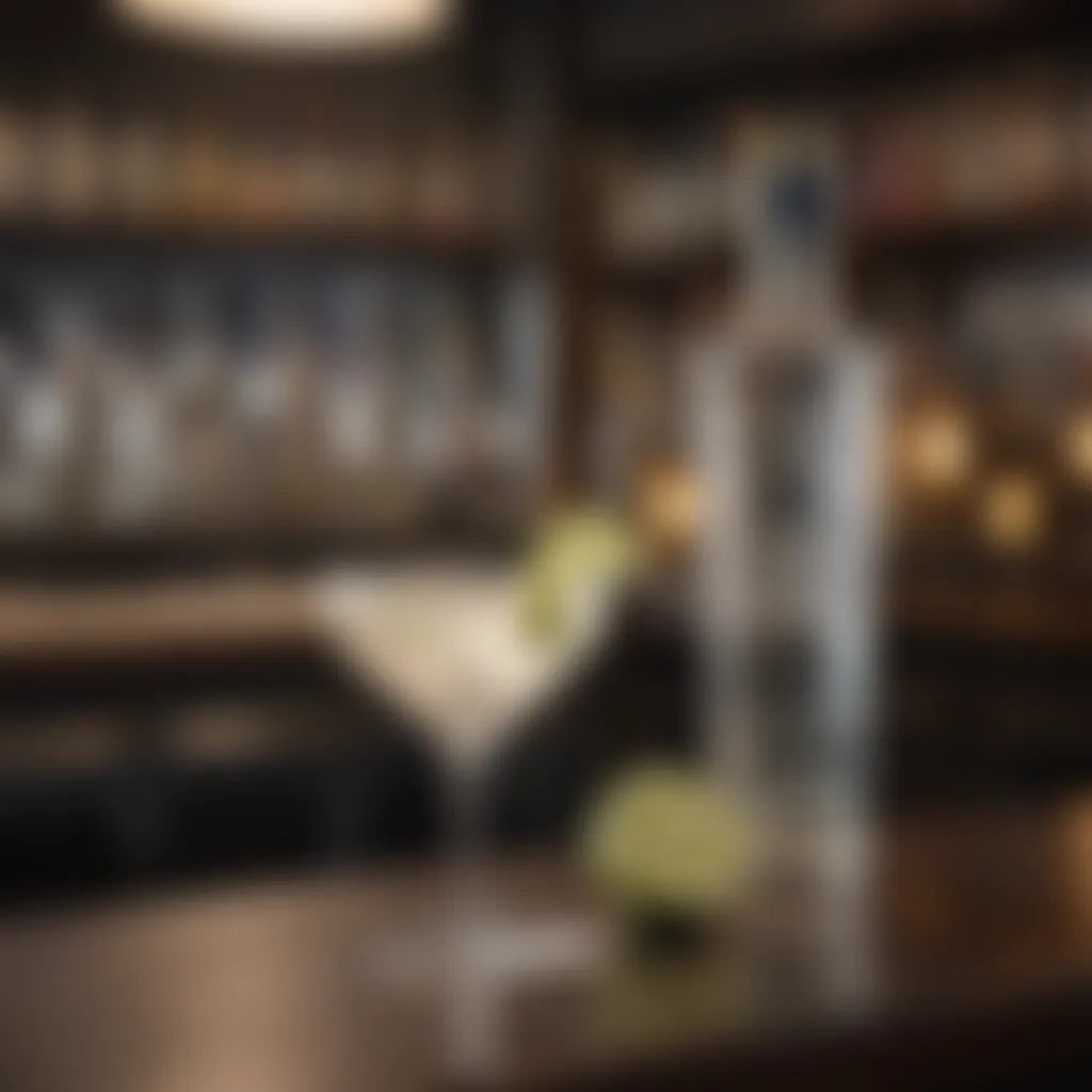 The Shaken Gin Martini Experience Stylish bar setting with shaken gin martini served