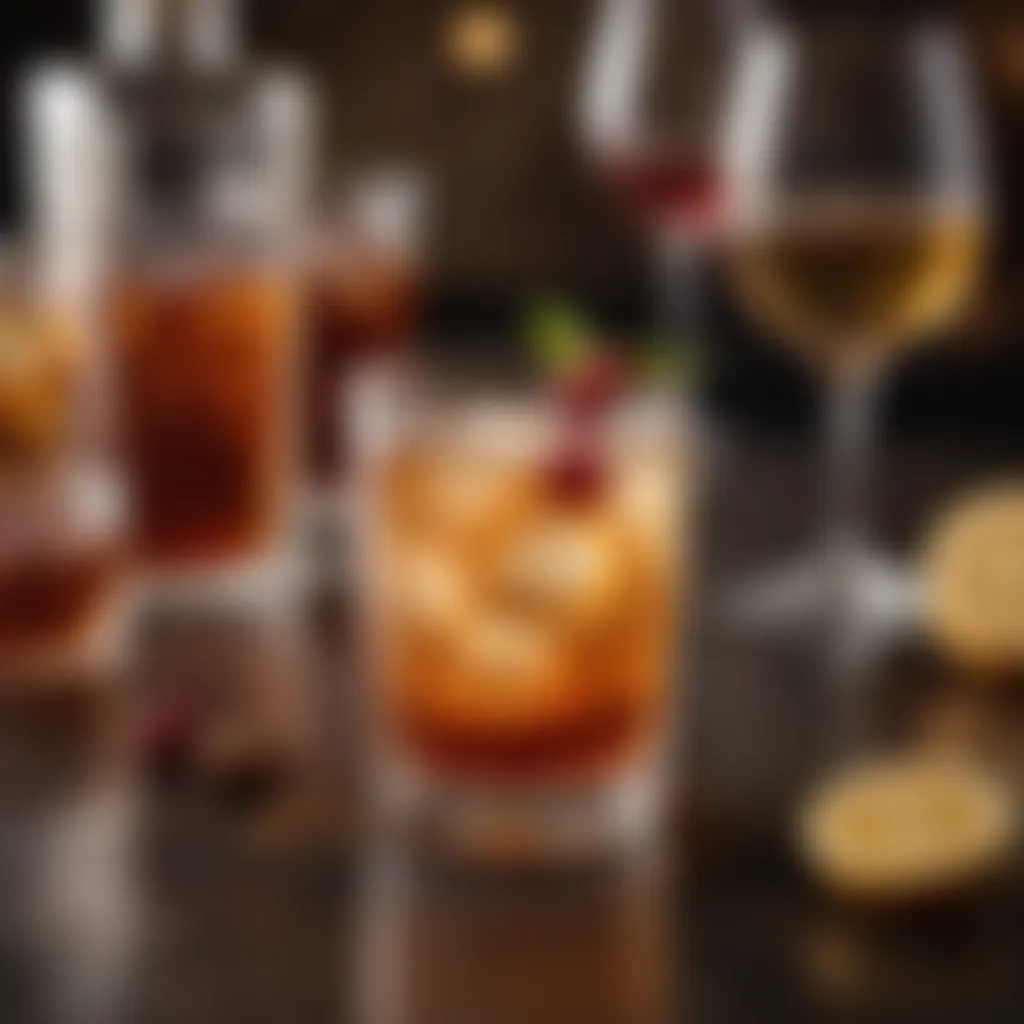 A vibrant cocktail party showcasing amaretto drink mixes