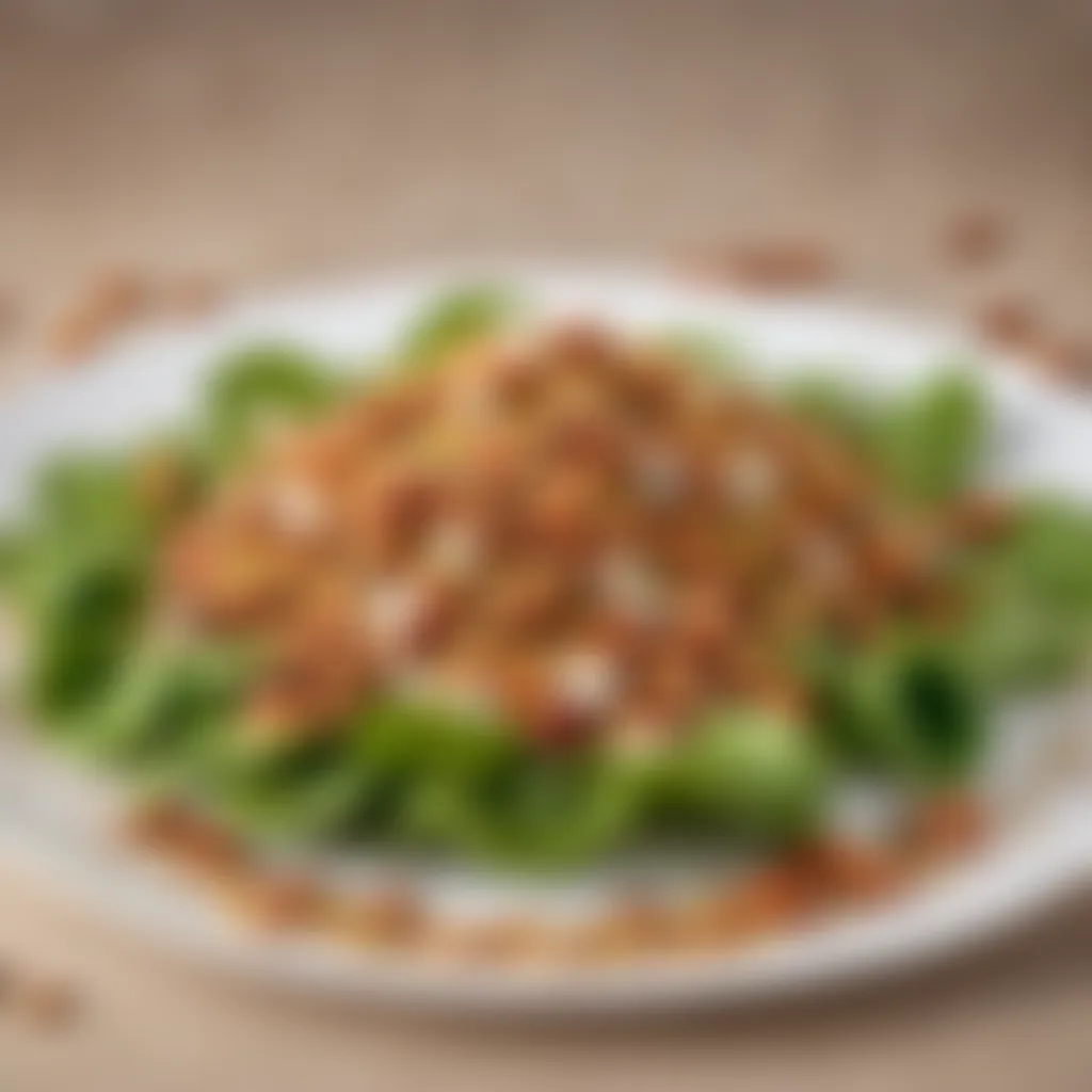 Ground Almonds Sprinkled on a Salad