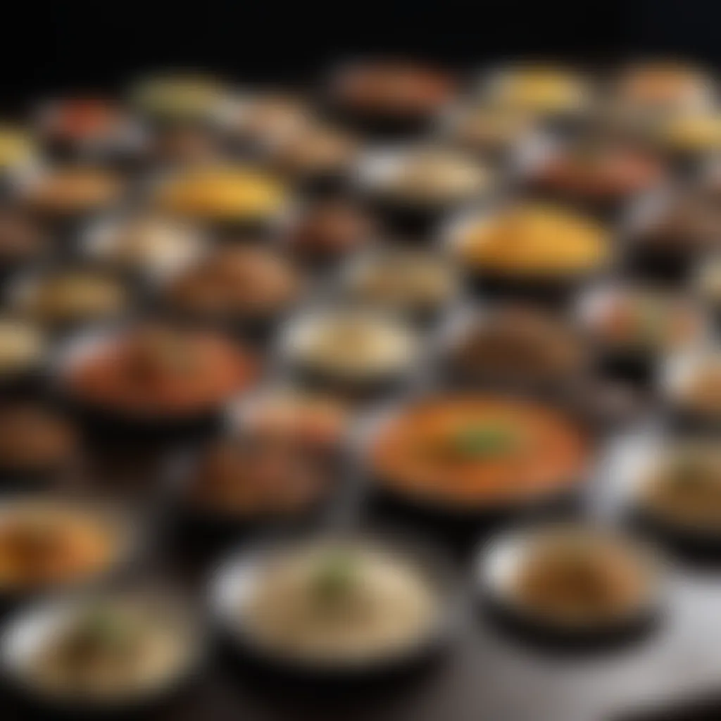 A variety of dishes prepared using split pans, illustrating their diverse applications across cuisines.