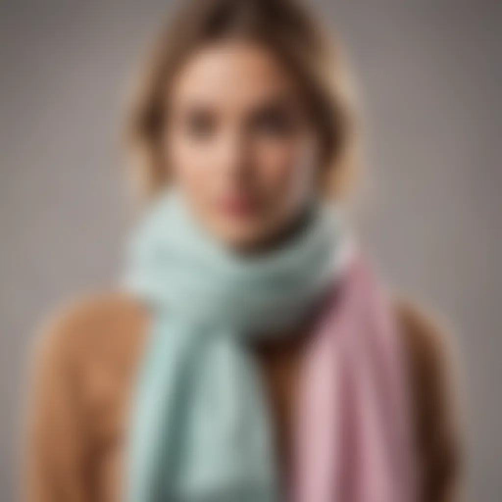 Cozy cashmere scarf in soft pastel hues