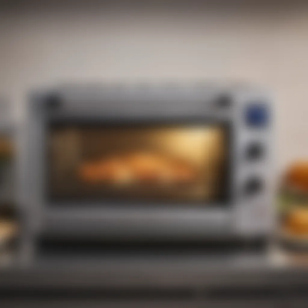 Overview of a toaster oven convection oven combo showcasing its sleek design.