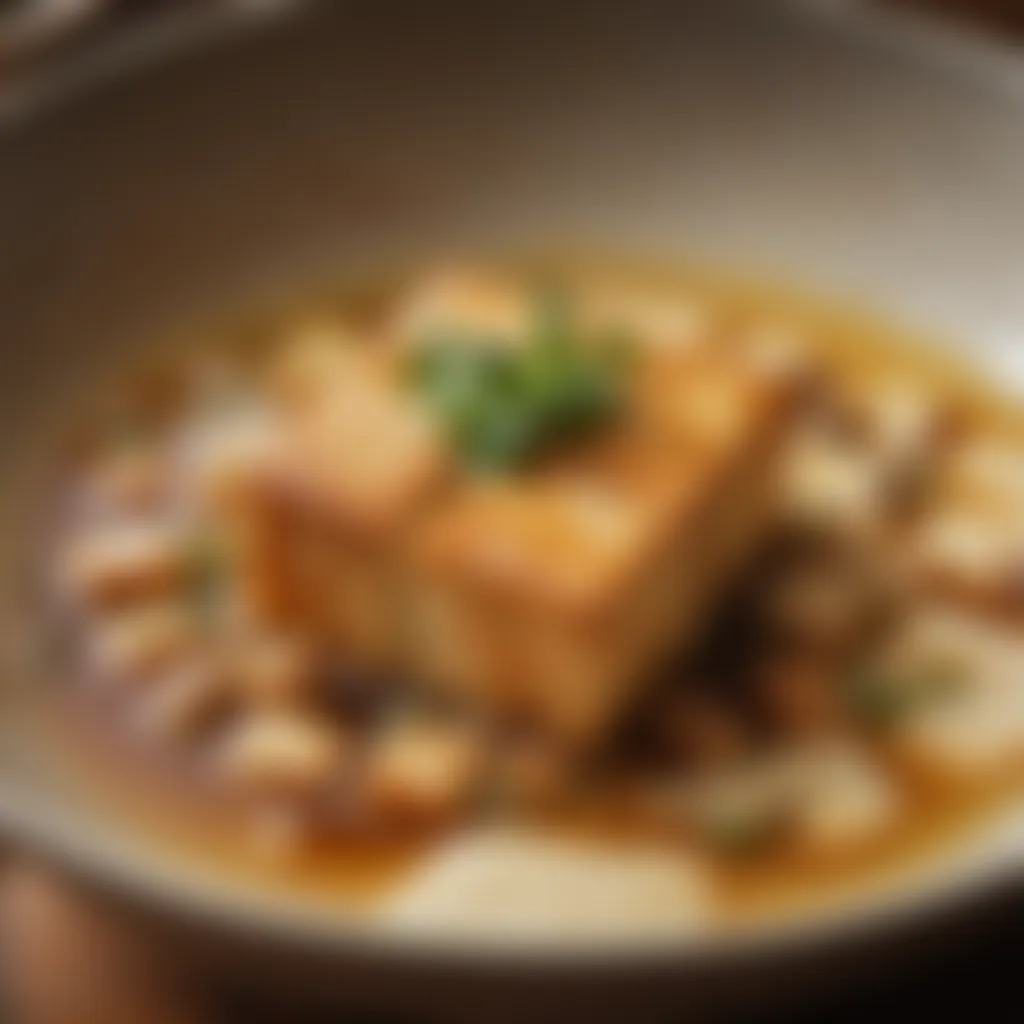 Crispy Tofu Exterior in Dashi Broth