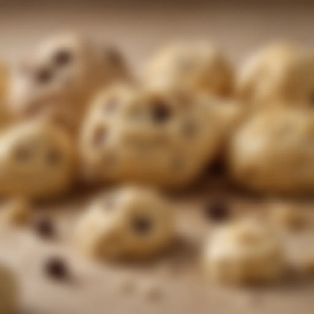 Close-up of high-quality ingredients used in premium edible cookie dough, emphasizing freshness.