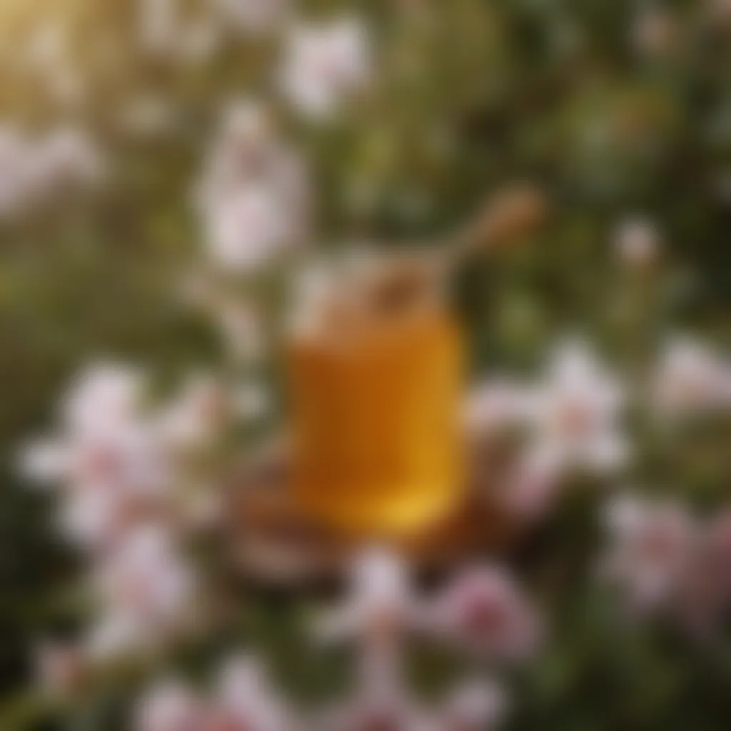 A close-up of Manuka honey's unique floral source