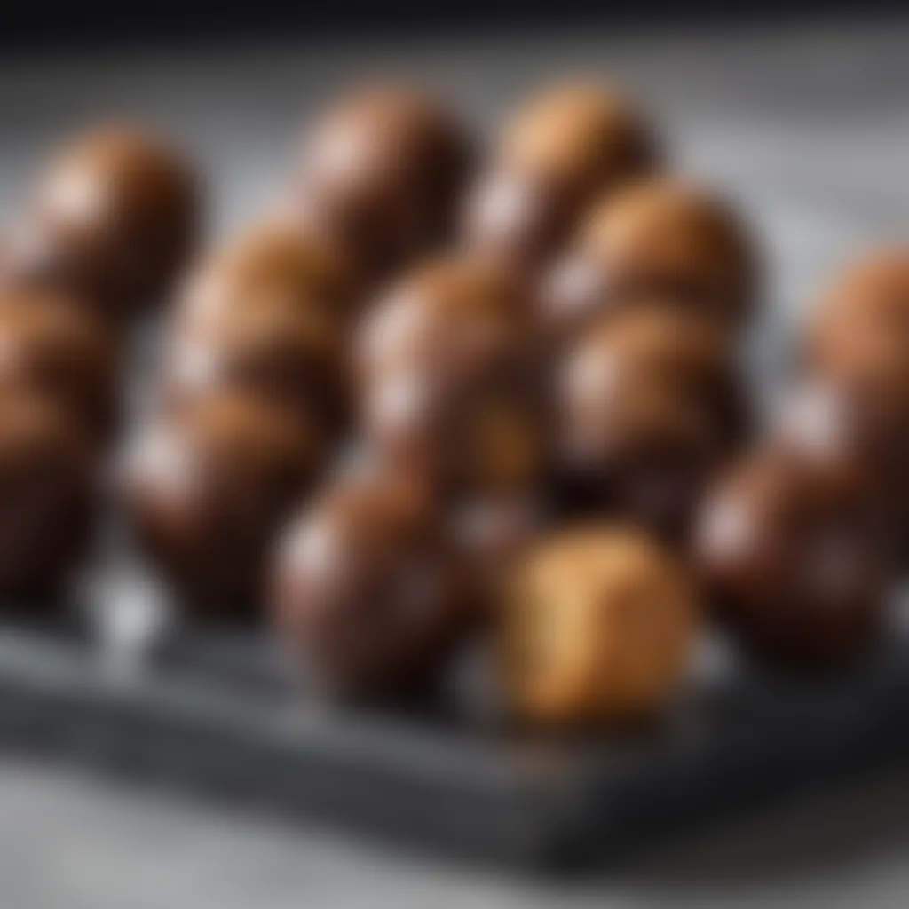 Luxurious bourbon-infused chocolate truffles on a marble tray