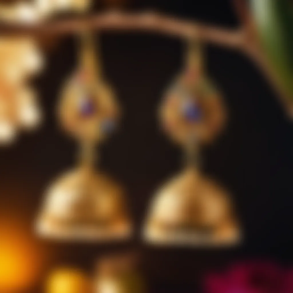 Traditional Indian jhumka earrings