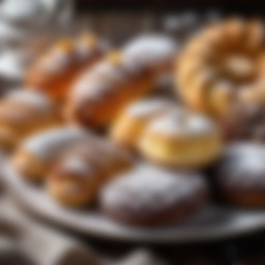 A selection of traditional Polish pastries dusted with powdered sugar