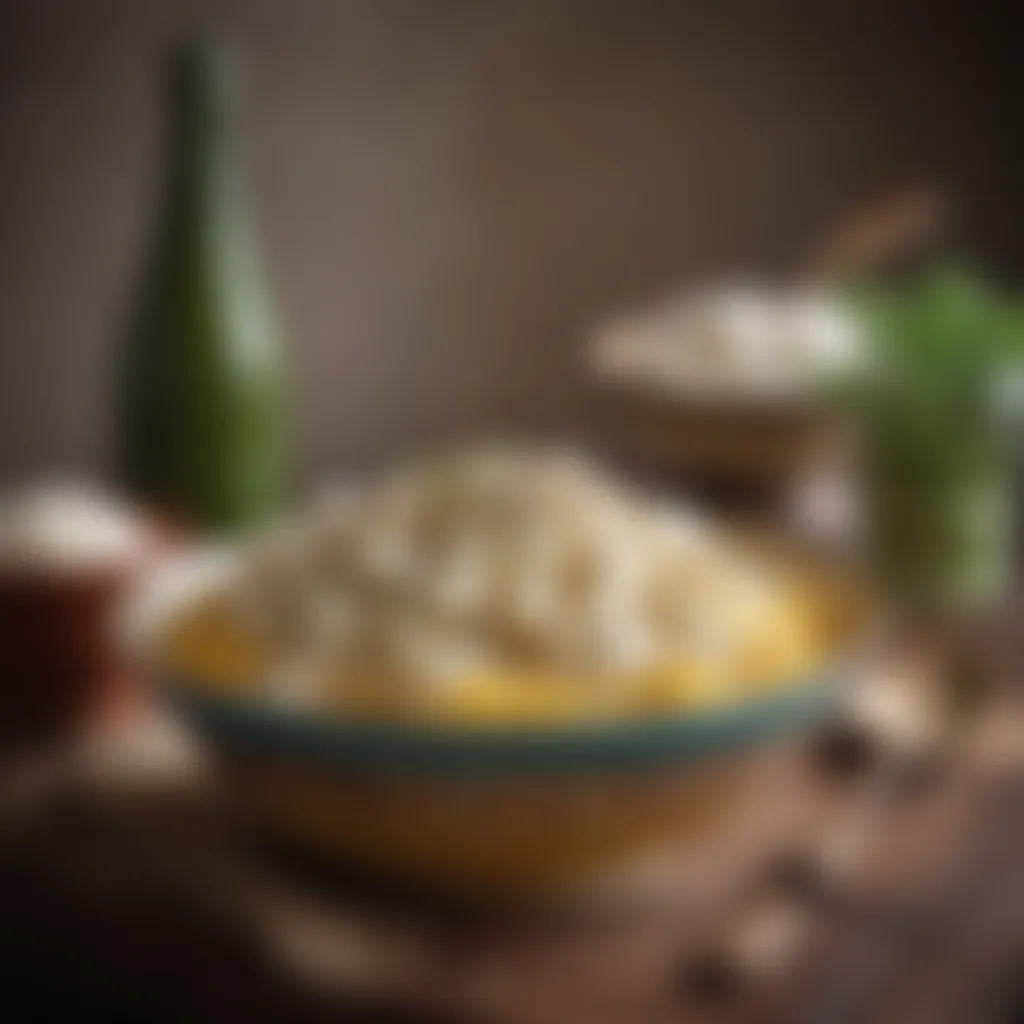 Cultural Elegance of Ugali Presentation Traditional Ugali in a Decorative Bowl