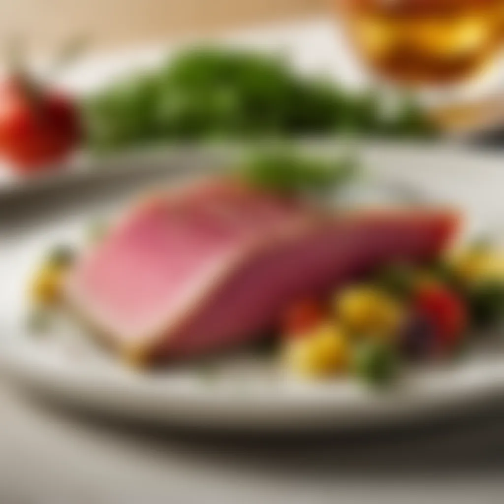 Artistic representation of fresh tuna fillet