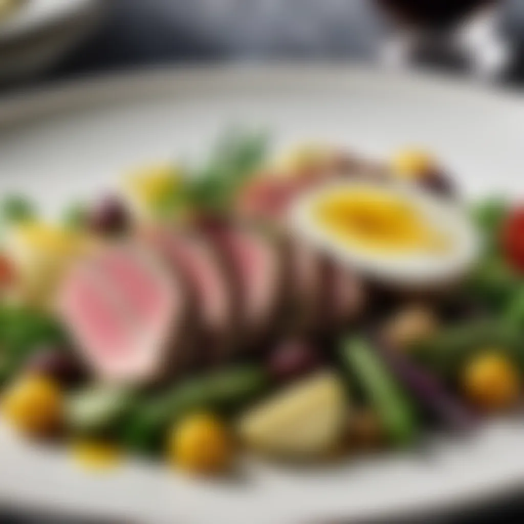 Exquisite Tuna Nicoise Salad Garnishing