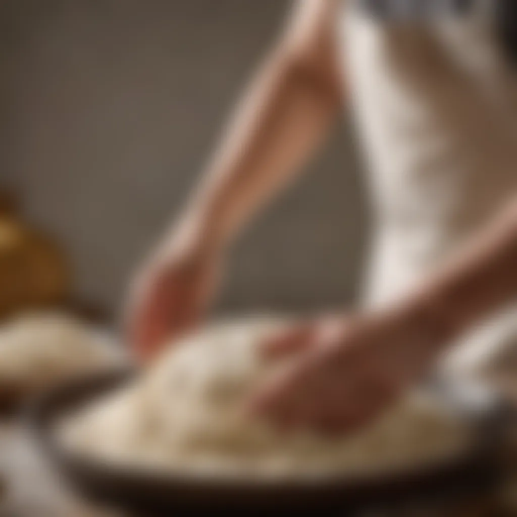 Ugali dough being expertly kneaded