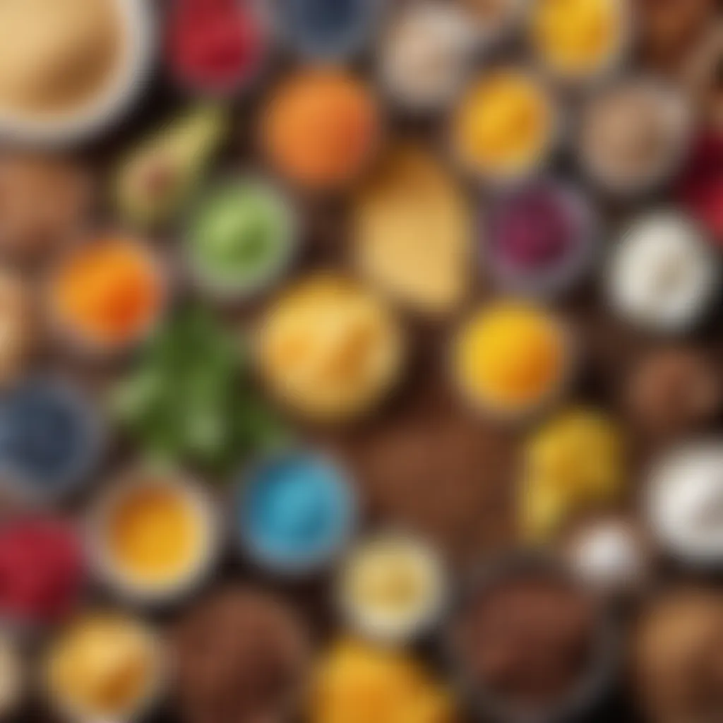 Colorful assortment of baby-friendly ingredients for Uggu