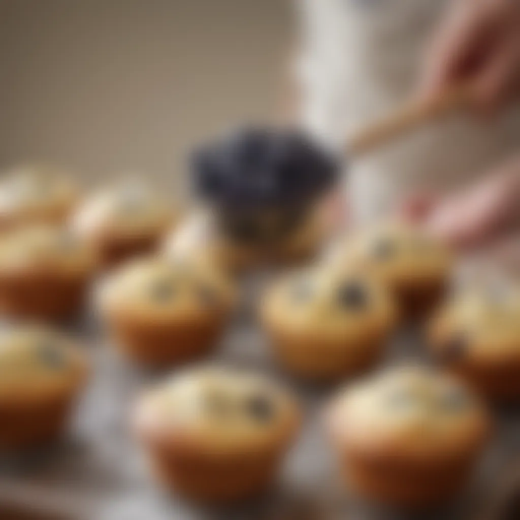 Creamy batter being mixed gently