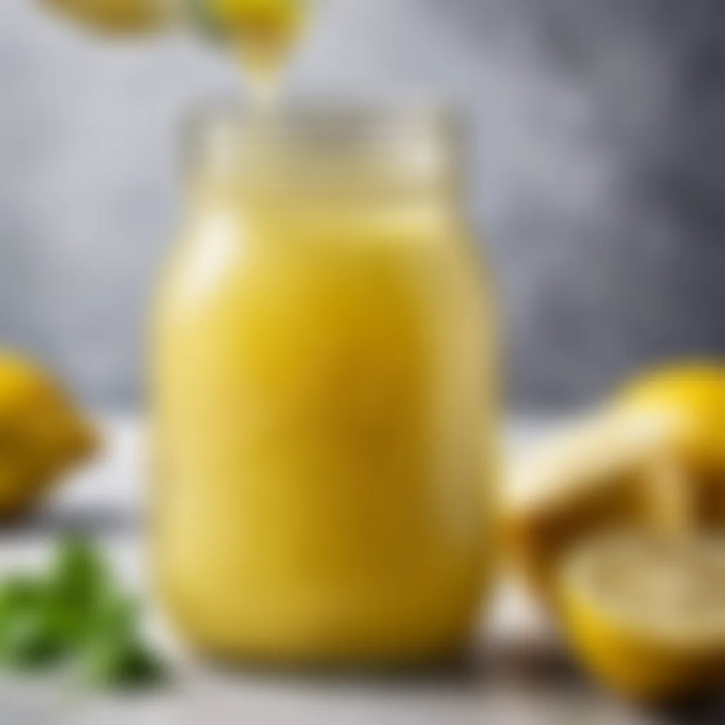 Zesty lemon vinaigrette in a jar