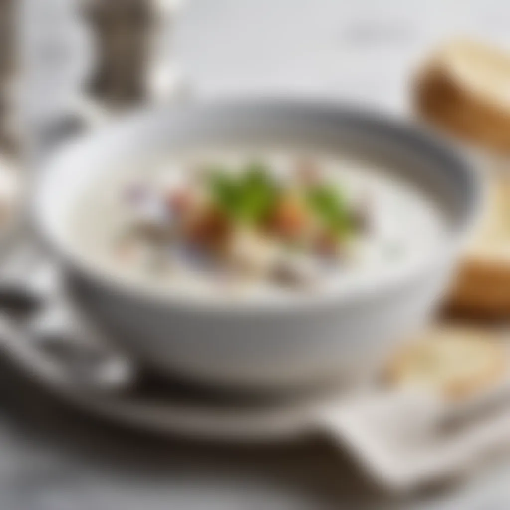 Artistic Plating of Clam Chowder Artistic Plating of Clam Chowder