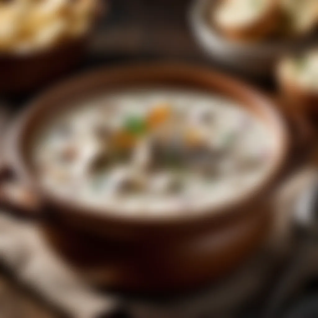 Creamy Clam Chowder in Rustic Pot Creamy Clam Chowder in Rustic Pot