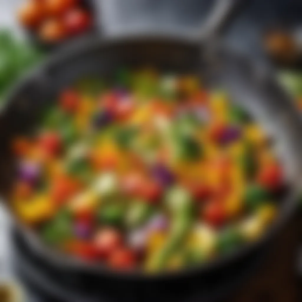 Sizzling Pan with Colorful Vegetables