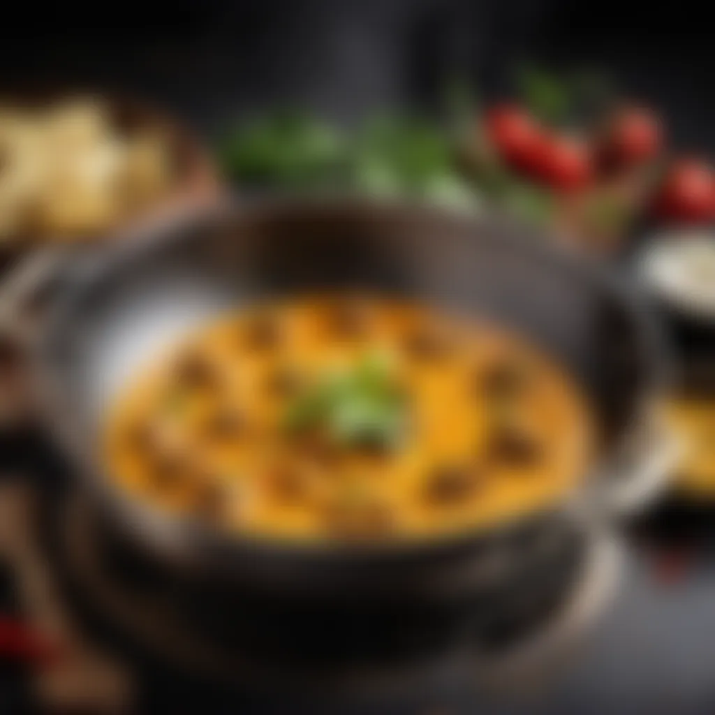 Sizzling Hot Pan for Curry Sauce Preparation Sizzling hot pan for curry sauce preparation
