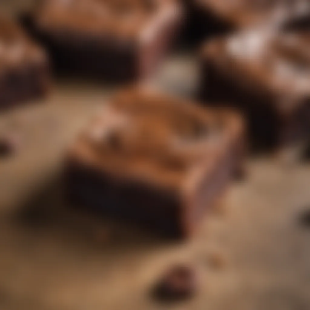 Creamy swirls of chocolate ganache on top of eggless brownies