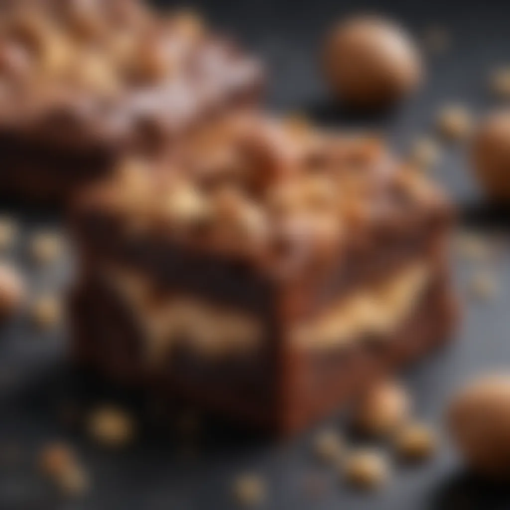 Crunchy toasted hazelnuts atop a batch of eggless brownies