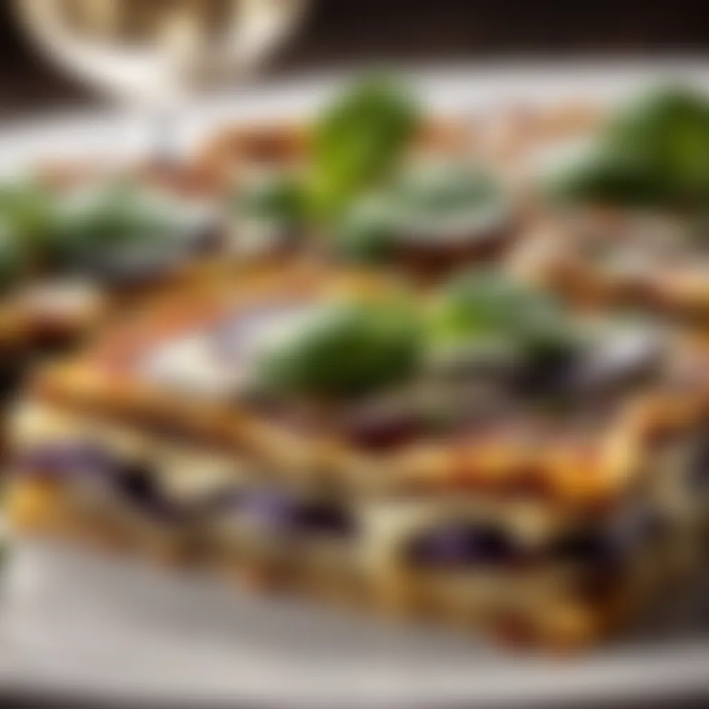 Eggplant slices elegantly arranged