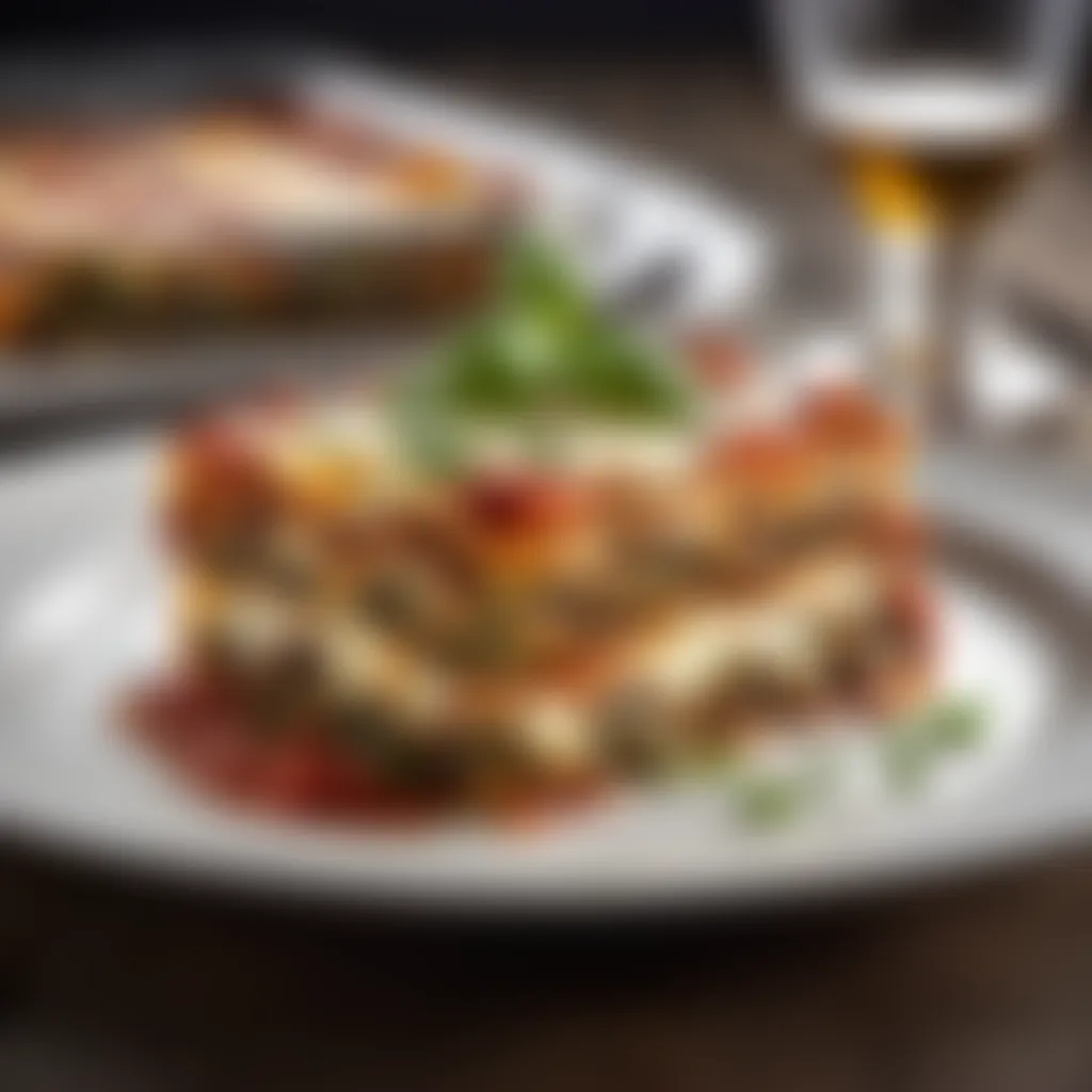 Masterpiece of Eggplant Lasagna Ready for Indulgence Finished eggplant lasagna ready to be served