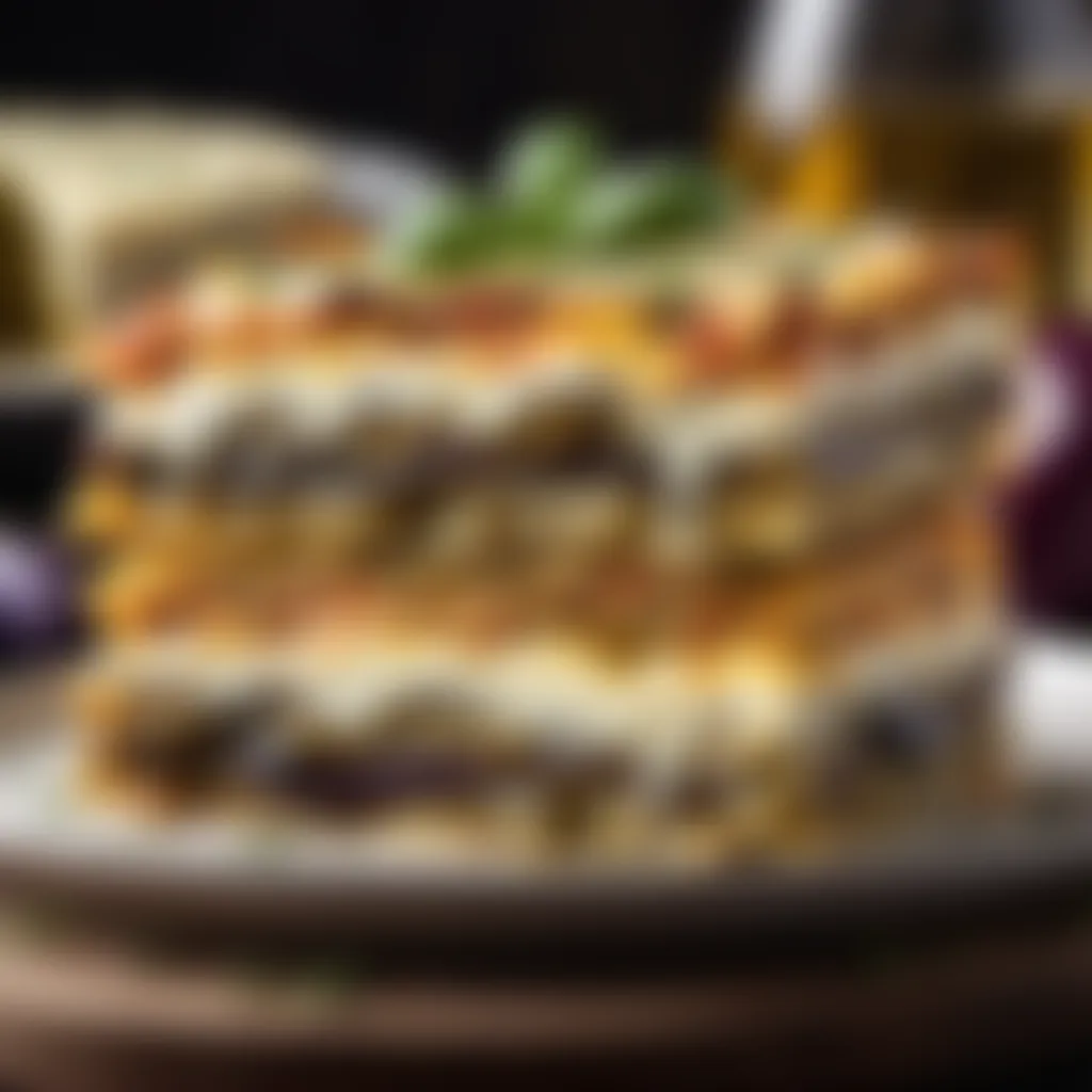 Harmonious Layers of Cheese and Eggplant Layers of creamy cheese and roasted eggplant
