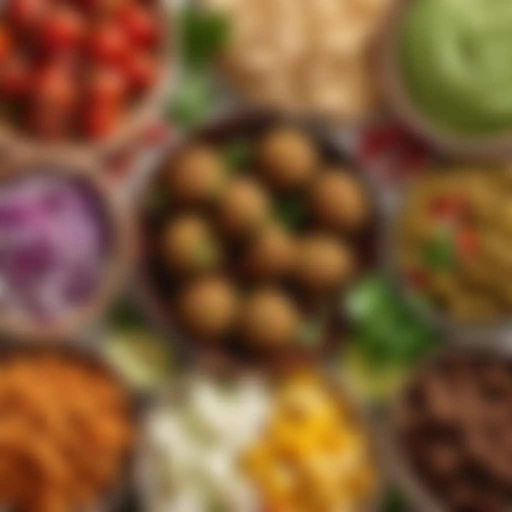 Selection of falafel ingredients