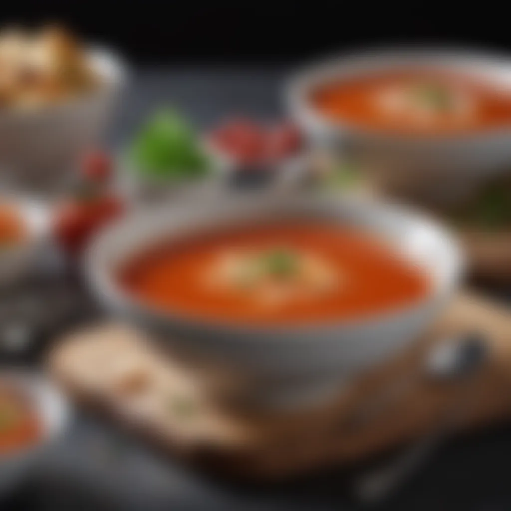 Elegant Tomato Soup Presentation