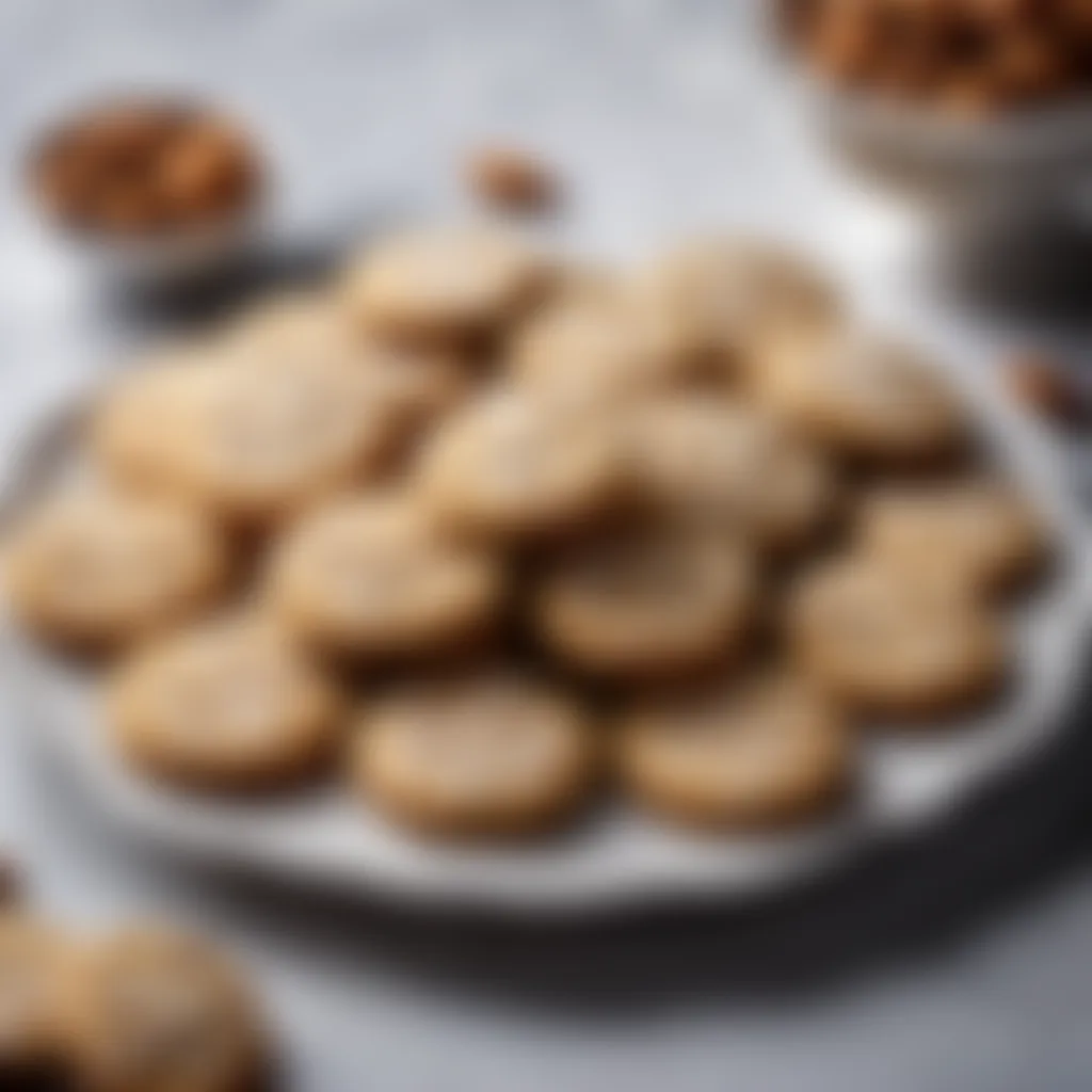 Elegant almond cookies arranged on a delicate platter