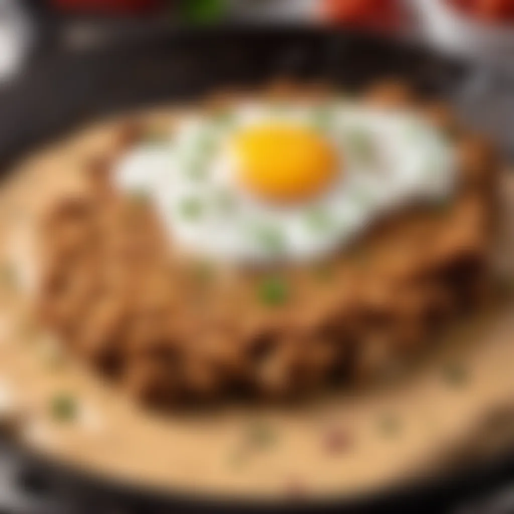 Delicious Chicken Fried Steak Sizzling on Skillet