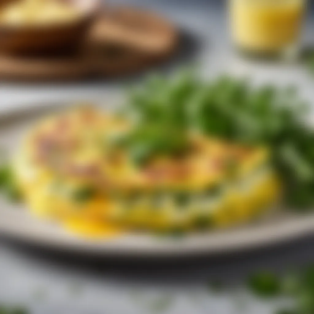 Savory Herb Omelette Creation Delicious egg omelette with fresh herbs